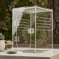 Terrarium transparent en acrylique résistant à l'eau pour l'élevage ventilé de reptiles arboricoles et paysages désertiques