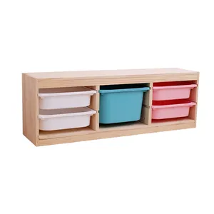 Floor Stand Storage Bookshelf Toy Clothes Cabinet Modern Wooden Organizer Wooden Shelf for Toys Wood Best Seller Kids Children