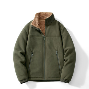 Giacche Invernali Casual da Uomo su Misura, Taglia Grande, in Pile Polare Ecologico con Zip, Antivento per Esterno, con Fodera in Sherpa - Product Image 6