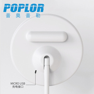 Poplor Cosmetic <b>Mirror</b> Round <b>Plastic</b> Desktop Lighted Single Side Makeup <b>Mirror</b> - Product Image 2