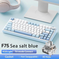 AULA F75 75% Customized Mechanical Keyboard Full Key Hot Swap 2.4 Wireless Three Mode Keyboard Gaming Mechanical Keyboard