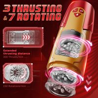 Masturbador Masculino Automático con 7 Empuje Vibrador Textura Realista Stroker Juguetes Sexuales para Hombres Masturbándose con Base de Succión