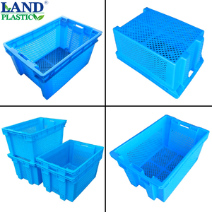 <span class=keywords><strong>Caisse</strong></span> à fruits en <span class=keywords><strong>plastique</strong></span> ventilée et empilable de qualité alimentaire, panier de rangement peu encombrant à emboîtement décalé 62L, durable pour supermarché et produits frais - Product Image 2
