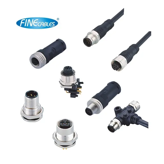Ip68 Waterproof Cable Connector Waterproof IP68 IP67 Circular Automotive Electrical Cable M12 4 Pin Connector For Industrial Automation