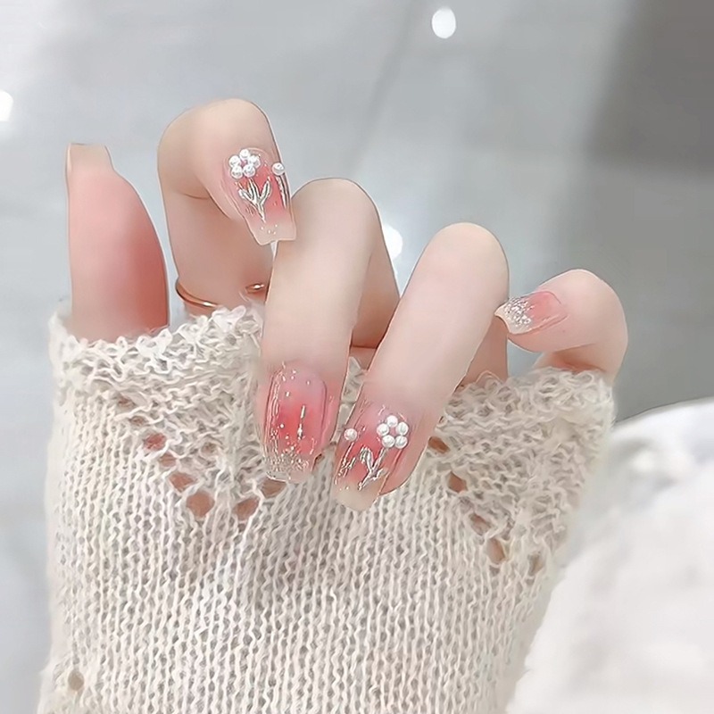 flores de perlas rosadas