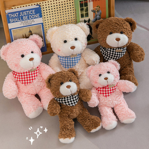 <b>Cute</b> Cartoon Scarf Teddy <b>Bear</b> Plush Toys PP Cotton Filling Soft Dolls Children's Sleep Hug Pillow Holiday Gift Wholesale - Product Image 2