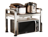 Étagère de comptoir en acier inoxydable sur mesure, organisateur de rangement soudé pour table, à un ou deux niveaux, pour équipement de cuisine et de restauration