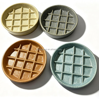 Assiette pour chien en céramique de 15 cm à motif gaufré, personnalisable, anti-anxiété, compatible micro-ondes et lave-vaisselle, tapis à lécher pour chat, mangeoire lente