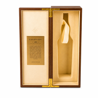 Boîte cadeau en bois naturel sur mesure avec insert en velours pour une bouteille, emballage de luxe pour whisky, coffret en bois OEM