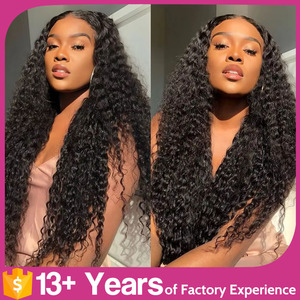 AngelBella, venta al por mayor, peluca de pelo brasileño sin cola de 200% densidad, <span class=keywords><strong>Jerry</strong></span> Curly HD 4x4, pelo Remy virgen largo, Color Natural transparente - Product Image 2