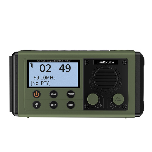 Disaster Prevention DAB Radio Multi-functional Large-capacity Rechargeable Hand-crank Solar Power Lighting Flashlight