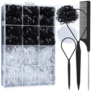 Vente en gros d'élastiques à cheveux en caoutchouc haute élasticité, 24/28/32 couleurs, outil Topsy Tail mignon, peigne à queue, pour coiffure esthétique DIY et tresses à bulles - Product Image 3