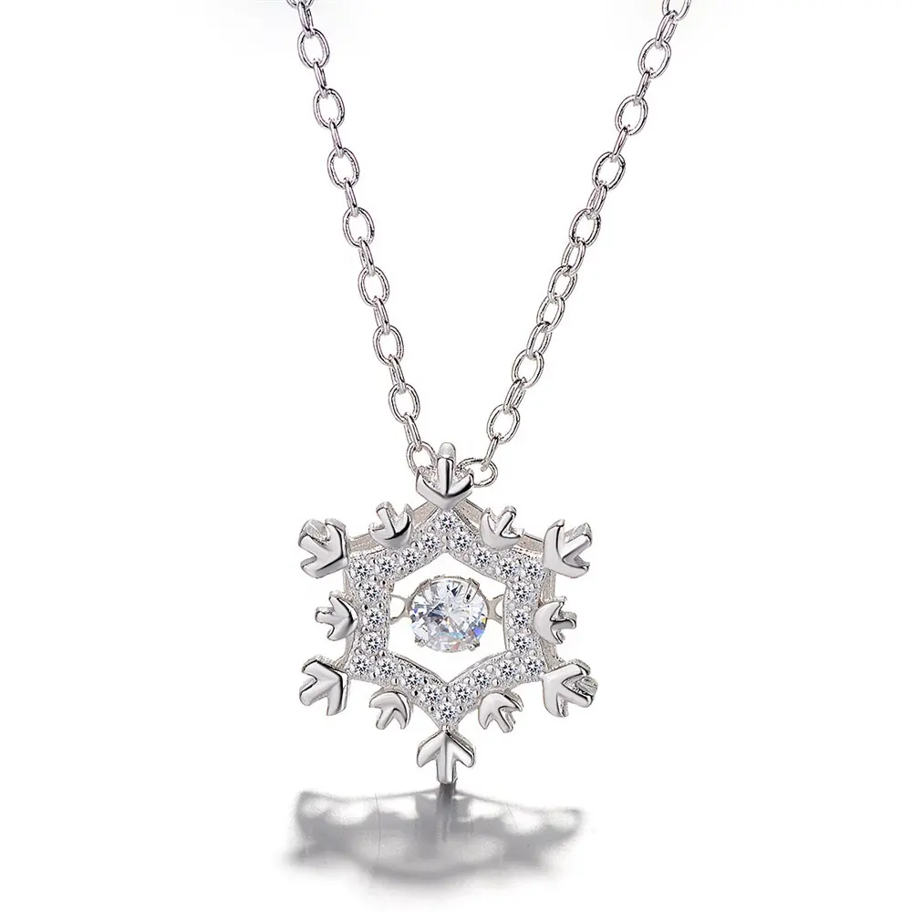 Fine Jewelry s925 Sterling Silver Snowflake Necklace