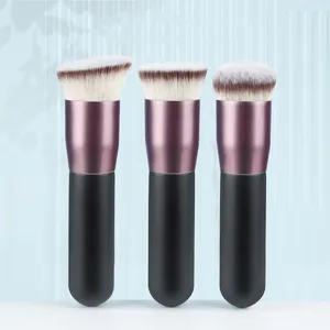 Single Synthetic Hair Vegan Makeup Brushes Flat Head Powder Cosmetic Foundation Makeup Brush