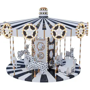 China 16 Seats Lovely Horse Kids Rides Merry Go Round for sale Star White Horse Carousel Factory direct sales Glowing Carousel