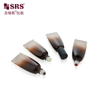 Flacon roll-on en verre triangulaire plat GB3-10ml vide pour huiles essentielles et parfums, avec bouchon porte-clés et bille en pierre précieuse