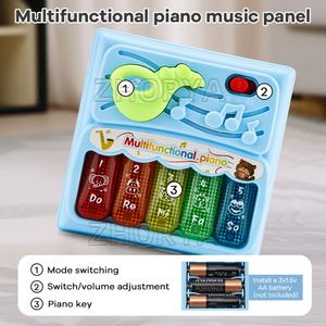 Zhorya Jouet de jeu de piste multifonctionnel pour enfants, avec maison, voiture coulissante, jeu d'association de formes, trieur de balles, piste de piano et musique - Product Image 4