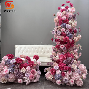Centro de Mesa Floral Colorido y Elegante, Arco Artificial de Flores, Camino de Mesa Largo de Flores Rosadas - Product Image 1
