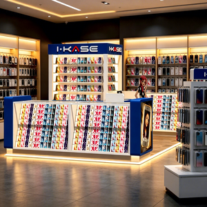 Exhibidores Personalizados GSDISPLAYS de MDF, Vidrio Templado y Metal con Iluminación LED Ecológica para Accesorios de Telefonía Móvil en Centros Comerciales - Product Image 1