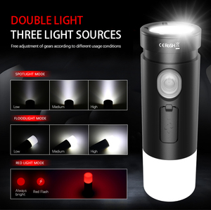 Hot bán giá dưới 260lm 90cri Trắng + Đỏ LED ánh sáng mini đa chức năng EDC Đèn pin hợp kim nhôm có thể sạc lại Torch - Product Image 4