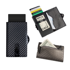 Casekey Aluminum Minimalist Pop up Carbon Leather <b>Men</b> <b>RFID</b> Blocking Side <b>Wallet</b> Designers Label <b>Men</b> Smart <b>Wallet</b> - Product Image 2