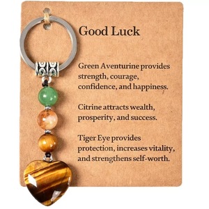 พวงกุญแจคริสตัลรูปหัวใจหลากสีสัน ทำมือ ประดิษฐ์เอง พร้อมการ์ด - Product Image 2