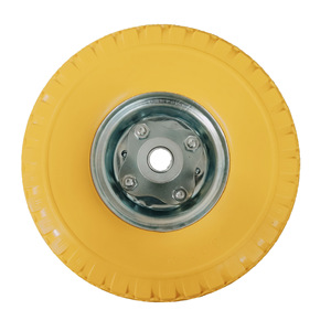 Roue en polyuréthane massif 3.00-4, mousse PU, bande de roulement ferme pour chariots de transport et chariots à main, installation par tige filetée - Product Image 2