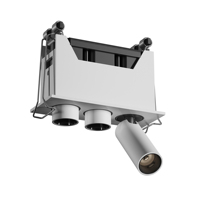 Projecteur COB encastré à 3 LED, design moderne, boîtier en aluminium, blanc, noir, 6w