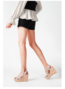 Sandales à talons compensés pour femmes, chaussures d'été à plateforme, à la mode - Product Image 4