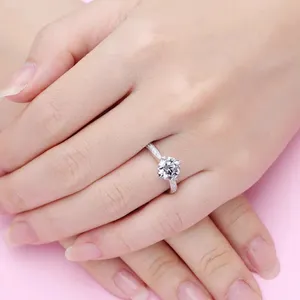 Anel de noivado de ouro branco 14K com diamantes de laboratório, joia de diamantes cultivada em laboratório, anel de diamante solitário