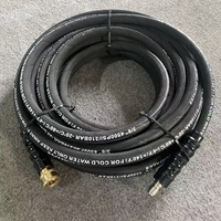 Tuyau de nettoyeur haute pression recouvert de tissu 4500 psi, 50 pieds x 3/8'' pour eau chaude et froide 250 ° F avec prise en laiton et bouchon en acier