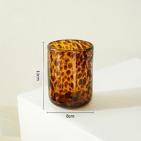 Tasse à thé rétro en verre écaille de tortue, résistante aux hautes températures, lavable au lave-vaisselle, nouveau style chinois, sans pied, sans couvercle, luxe léger