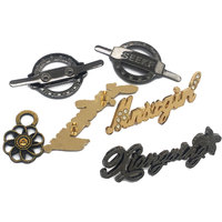 Accessoires : Étiquettes en laiton personnalisées avec logo en relief, lettres en métal plaqué or, logos écologiques, durables, tendance, vintage