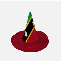 Chapeau de sorcière personnalisé avec drapeau national de la Barbade, chapeau pointu pour cosplay d'Halloween, pour fête culturelle des Caraïbes et événement de festival national