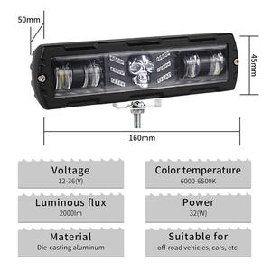ไฟส่องสว่างแบบ LED รูปทรงหัวกะโหลก RGB ขนาด 6 นิ้ว รุ่นใหม่ พร้อมเลนส์ 6D ใช้ได้กับรถออฟโรด รถบรรทุก รถเอทีวี แรงดันไฟฟ้า 12-80V  มุมลำแสงแบบคอมโบ รับประกัน 10 ปี - Product Image 4