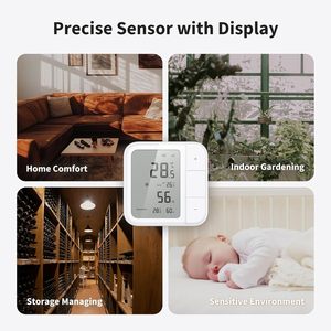 Sensor Climático Zigbee W100 con Medidor de Temperatura y Humedad, Monitor Multizona con Tecnología Matter Over Thread para Apple HomeKit - Product Image 5