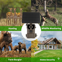 Caméra de chasse solaire 4G 64MP, caméras sans fil, temps de déclenchement de 0,2s, vision nocturne avec LED IR