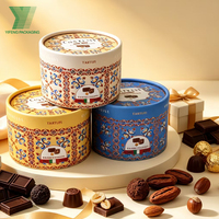 Boîtes cylindriques personnalisées en papier alimentaire pour bonbons, emballages de luxe pour chocolats, boîtes-cadeaux rondes