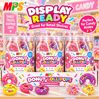 Bonbons durs fruités en forme de beignets personnalisés en usine, sucettes