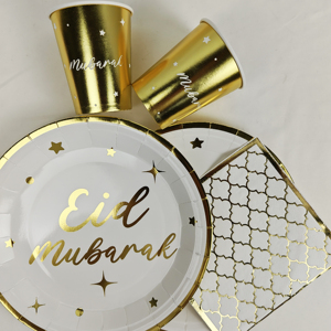 Articoli per <span class=keywords><strong>Feste</strong></span> Eid Mubarak, Stoviglie Usa e Getta, Piatti di Carta, Palloncini, Bicchieri, Tovaglioli per Festival Islamico - Product Image 1