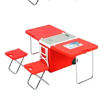 NR-9191 28L multi-funzione di rotolamento di raffreddamento barbecue picnic freezer pieghevole per esterni tavolo e sedia per trolley da viaggio di pesca auto