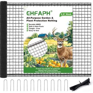 CHFAPH Deer Fence 4ftx50ft PVC Mesh Garden <b>Netting</b> Pre-Strung Reinforced Edge For Vegetable Beds And Landscaping - Product Image 3
