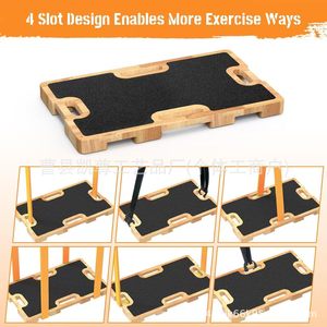Tabla de estiramiento de madera con pedal, tabla de fitness con banda de resistencia, pedal de gimnasio, nueva tabla de fitness de madera con tensión. - Product Image 1