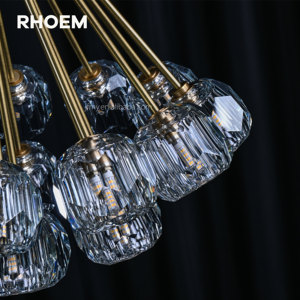 Lámpara de Techo RHOEM RH de 24 Pulgadas, <span class=keywords><strong>Cristal</strong></span> K9, Latón Sólido, para Venta al Por Mayor - Product Image 4