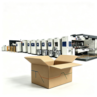 Machine d'impression flexographique automatique pour boîtes en carton ondulé, avec fonction de découpe rotative, pliage et collage