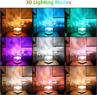 Projecteur d'ondes océaniques et d'aurores boréales Aurora, Lampe colorée à effet de vague de flamme rotative progressive, Cube lumineux à ondulations d'eau Gemly