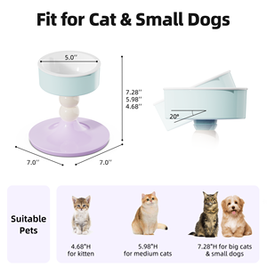 Ajustável 1.5L Plástico Pet Alimentador <span class=keywords><strong>Bowl</strong></span> <span class=keywords><strong>Stand</strong></span> 360 ° Rotating Dishwasher Safe Eco-Friendly Prato Automático para Cão Solid Modern - Product Image 4