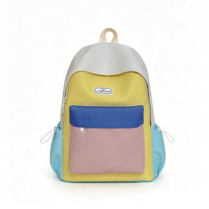 Women's ins-style <b>backpack</b> unique color block design perfect for middle and high school students stylish high-capacity - Product Image 3