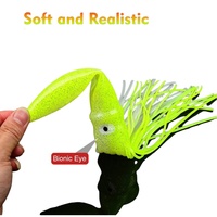 Vente en gros de leurres souples en silicone pour pêche au calamar, 10 couleurs, 10,9g, 25,3g, 51,8g, 73,6g, phosphorescents, pour la pêche en haute mer et en haute baie