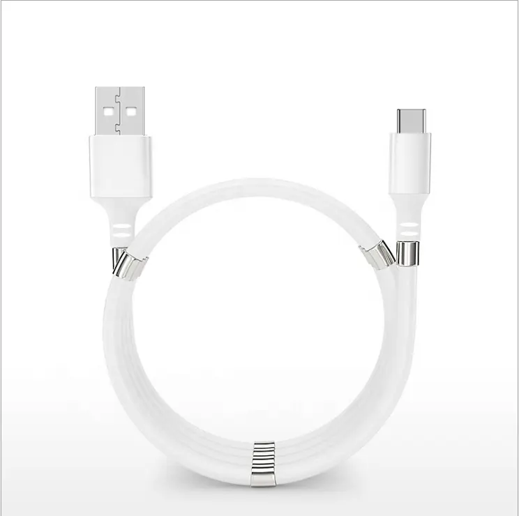2023 New Design TPE USB Cable fast charging USB C Magnetic data cable for mobile phone Android Type C device